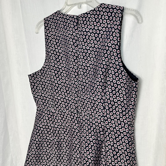 J.Crew Navy & Pink Jacquard Piper Foulard Print A-line Career Dress Sz 12 - Picture 14 of 17